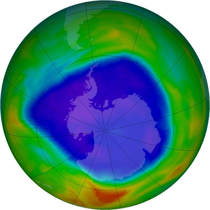 Antarctic ozone map for 14 September 1998